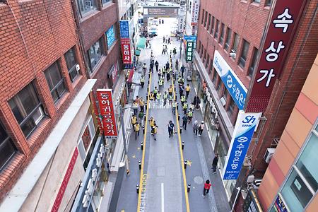부산진경찰서 연계 골드테마거리 드론 순찰 활동(퍼펙트, 호버링 합동 범죄예방 활동)